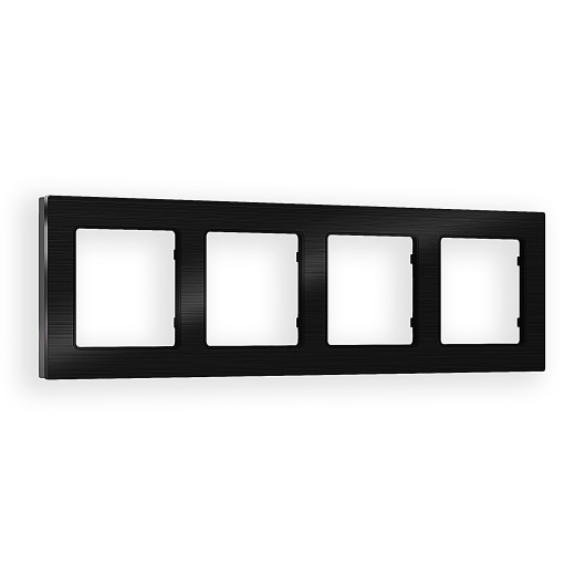 AF550504 Рамка ALFA Platos (Черный Металл шлифованный) 4-ая