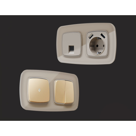 OF350603 Рамка OMEGA Radian (Серо-бежевый Стекло закаленное натуральное) 3-ая