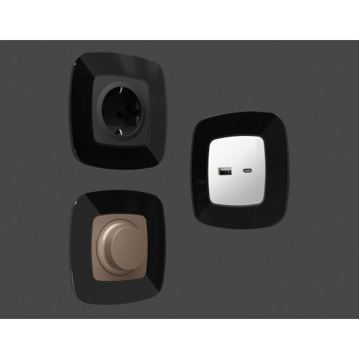 OF350804 Рамка OMEGA Radian (Черный Стекло закаленное натуральное) 4-ая