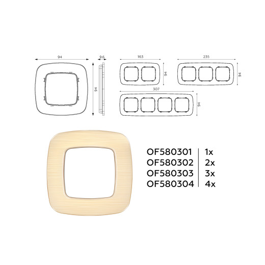 OF580301 Рамка OMEGA Radian (Шампань Металл шлифованный) 1-ая