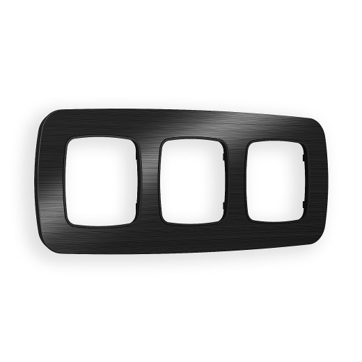 OF580503 Рамка OMEGA Radian (Черный Металл шлифованный) 3-ая