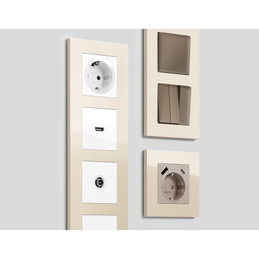 AF250301 Рамка ALFA Qubi (Бежевый глянец) 1-ая