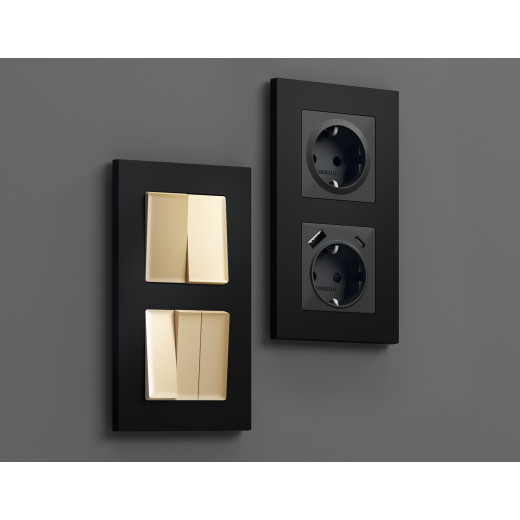 AF250701 Рамка ALFA Qubi (Черный матовый) 1-ая