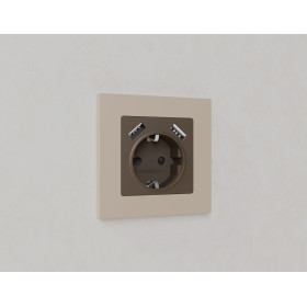 AF250361 Рамка ALFA Qubi (Серо-бежевый матовый) 1-ая