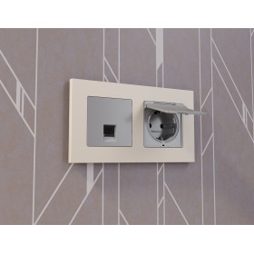 AF250332 Рамка ALFA Qubi (Бежевый матовый) 2-ая