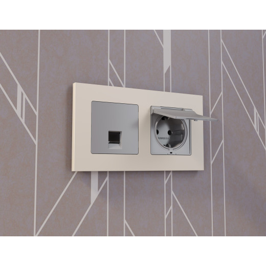 AF250332 Рамка ALFA Qubi (Бежевый матовый) 2-ая