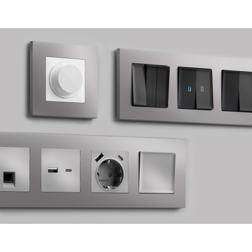 AF250503 Рамка ALFA Qubi (Сталь матовый) 3-ая