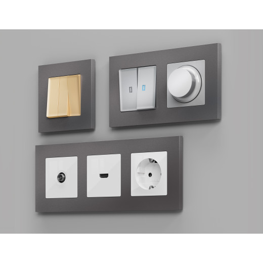 AF250653 Рамка ALFA Qubi (Антрацит серый) 3-ая