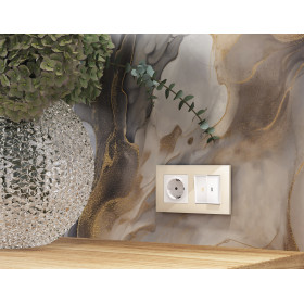 AF250304 Рамка ALFA Qubi (Бежевый глянец) 4-ая