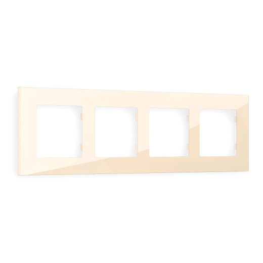 AF250304 Рамка ALFA Qubi (Бежевый глянец) 4-ая