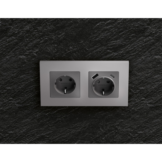 AF250504 Рамка ALFA Qubi (Сталь матовый) 4-ая