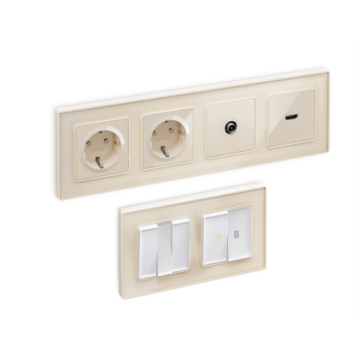 AF580301 Рамка ALFA Arctic (Бежевый Стекло органическое) 1-ая