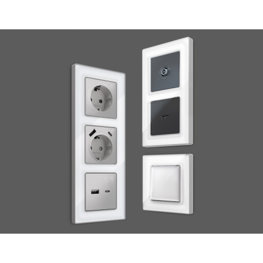 AF580131 Рамка ALFA Arctic (Белый Стекло органическое/Серебро) 1-ая