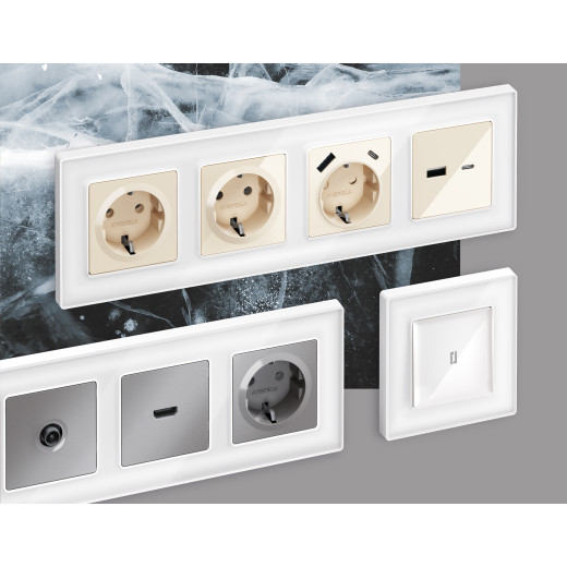 AF580102 Рамка ALFA Arctic (Белый Стекло органическое) 2-ая