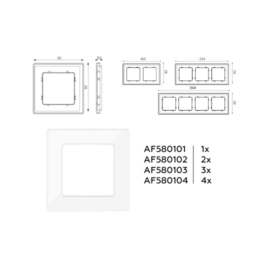 AF580103 Рамка ALFA Arctic (Белый Стекло органическое) 3-ая