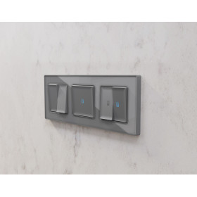 AF580653 Рамка ALFA Arctic (Антрацит серый Стекло органическое) 3-ая