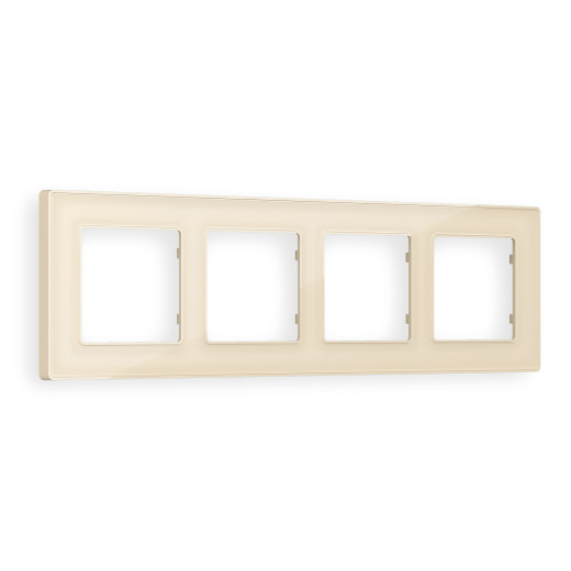AF580304 Рамка ALFA Arctic (Бежевый Стекло органическое) 4-ая