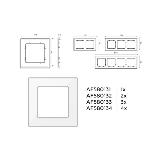AF580134 Рамка ALFA Arctic (Белый Стекло органическое/Серебро) 4-ая