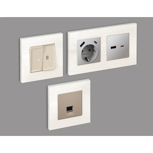 AF930101 Рамка ALFA Grand (Белый мрамор) 1-ая