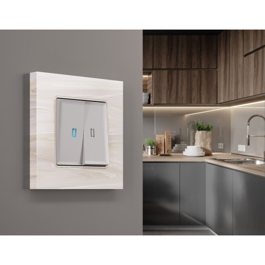 AF930302 Рамка ALFA Grand (Бежевый мрамор) 2-ая