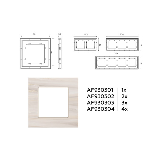 AF930304 Рамка ALFA Grand (Бежевый мрамор) 4-ая