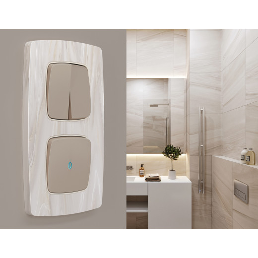 OF940301 Рамка OMEGA Opera (Бежевый мрамор) 1-ая