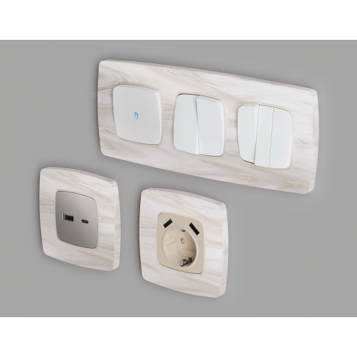 OF940303 Рамка OMEGA Opera (Бежевый мрамор) 3-ая