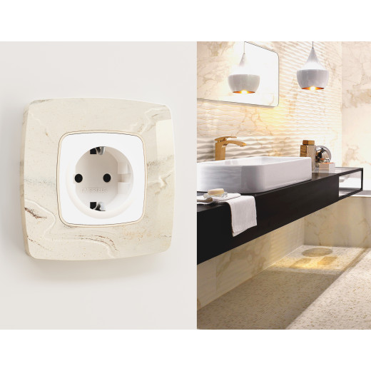 OF940604 Рамка OMEGA Opera (Серо-бежевый мрамор) 4-ая