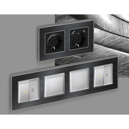 AF580534 Рамка ALFA Arctic (Черный Стекло органическое/Сталь) 4-ая