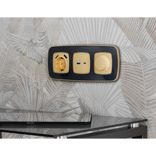 OF640541 Рамка OMEGA Coint (Черный Стекло органическое/Шампань) 1-ая