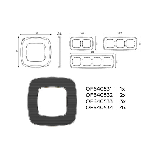 OF640531 Рамка OMEGA Coint (Черный Стекло органическое/Сталь) 1-ая