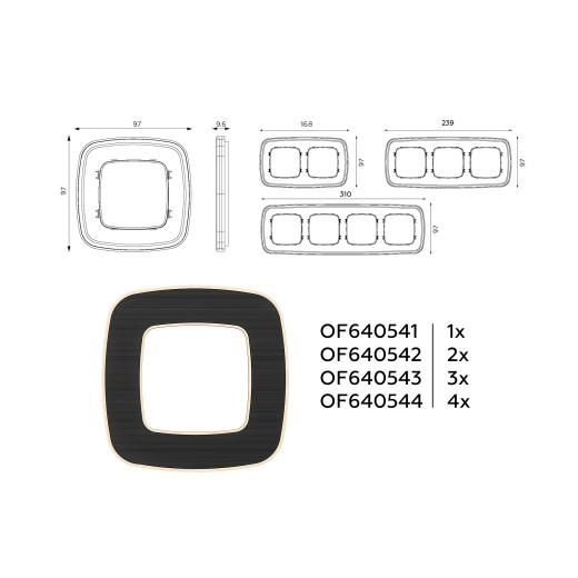 OF640541 Рамка OMEGA Coint (Черный Стекло органическое/Шампань) 1-ая