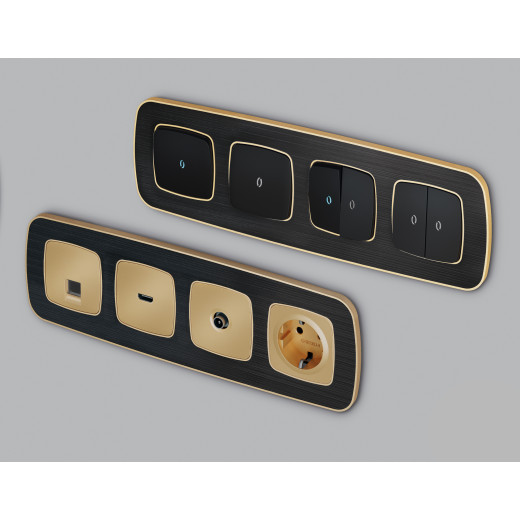 OF640544 Рамка OMEGA Coint (Черный Стекло органическое/Шампань) 4-ая