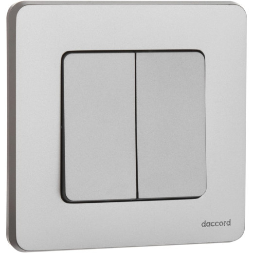 Legrand/Daccord INSPIRIA Алюминий Выключатель двухклавишный 10 AX - 250 В