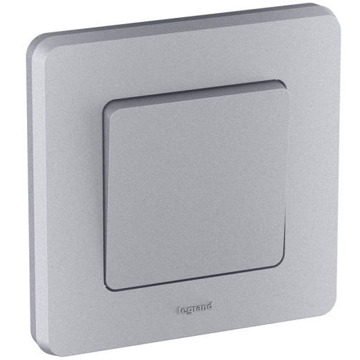 Legrand/Daccord INSPIRIA Алюминий Выключатель одноклавишный 10 AX - 250 В