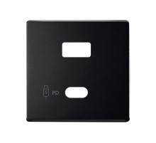 Simon S82 Concept Накладка для зарядного устройства USB A+C черного матового цвета