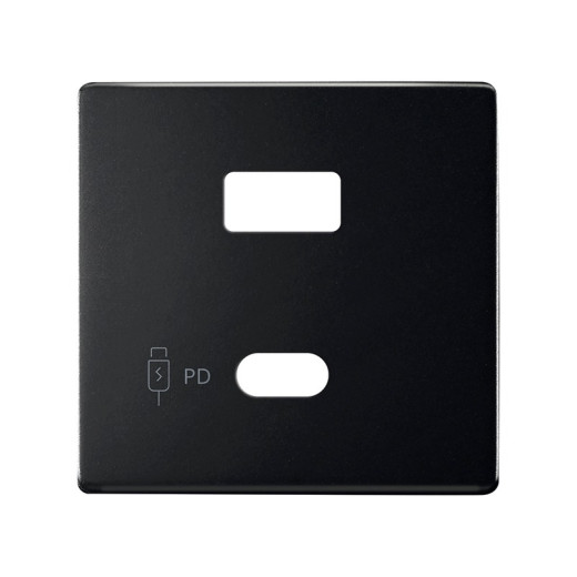 Simon S82 Concept Накладка для зарядного устройства USB A+C черного матового цвета