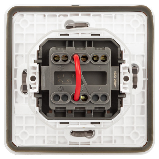 Переключатель ЭРА Эксперт 11-1528-01 для жалюзи кнопочный IP55 10АХ-250В СУ белый