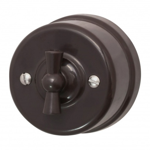 BIRONI Лизетта Пластик Коричневый Выключатель 2-кл