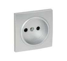 EKF PROxima Валенсия лицевая панель розетки 1-местной б/з 10 А сталь с защ. штор.