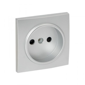 EKF PROxima Валенсия лицевая панель розетки 1-местной б/з 10 А сталь с защ. штор.