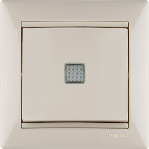 Legrand Valena Крем Выключатель 1-клавишный с подсветкой