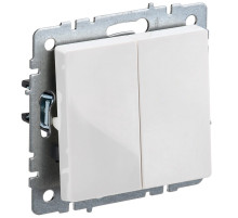 IEK BRITE BASE Белый Выключ. 2-кл прох 10А ВС10-2-6-БрБ