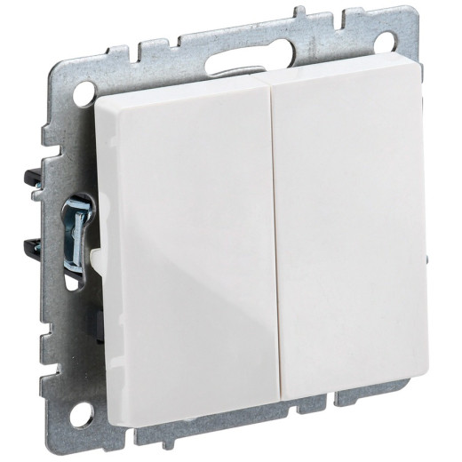 IEK BRITE BASE Белый Выключ. 2-кл прох 10А ВС10-2-6-БрБ