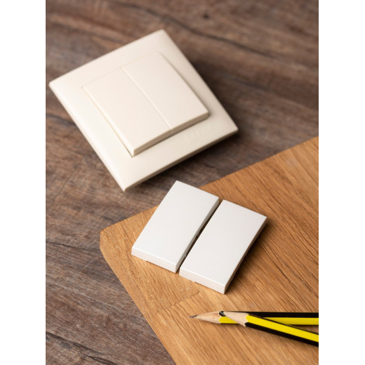 EKF PROxima Валенсия лицевая панель выключателя 2-кл. 10А жемчуг