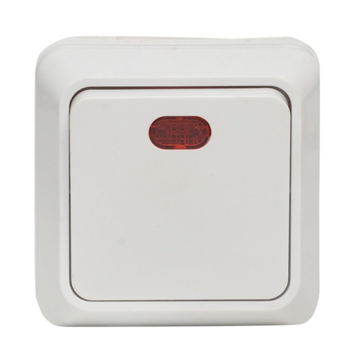 EKF PROxima Рим Выключатель 1-клавишный с индикатором 10А белый