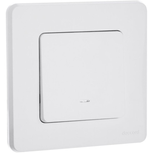 Legrand/Daccord INSPIRIA Белый Выключатель одноклавишный с подсветкой/индикацией 10 AX - 250 В