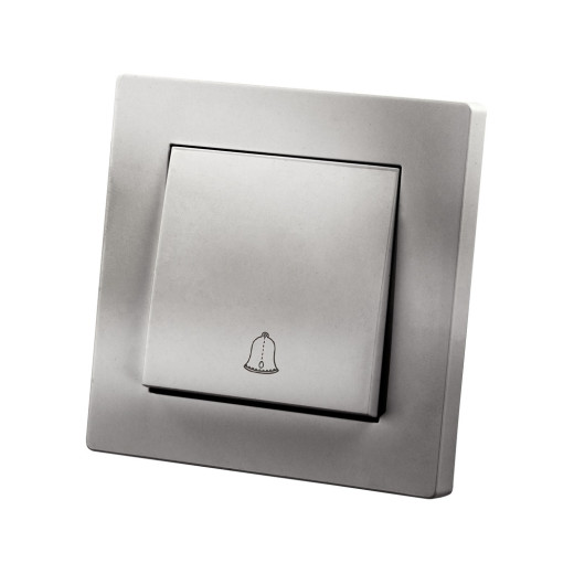 TDM Кнопка звонка 6А серебр. металлик 
