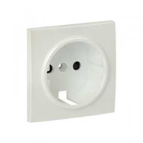 EKF PROxima Валенсия лицевая панель розетки 1-местной с/з 16А жемчуг с защ. штор.