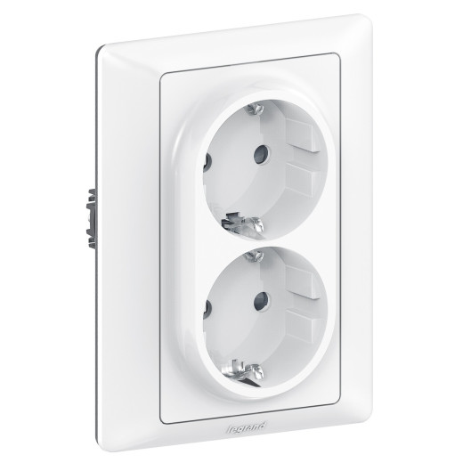 Legrand Valena LIFE Бел Накладка розетки с/з 2-ной